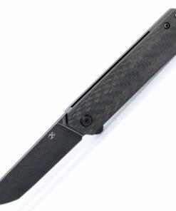 Kansept Knives Kansept Foosa Folding Knife T2020T3, 3.06" 154CM Black Plain Blade, Twill Carbon Fiber Handle