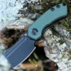 Kansept Knives Kansept Mini Korvid - Green G10 (1.5" 154CM Blk Cleaver) T3030A1