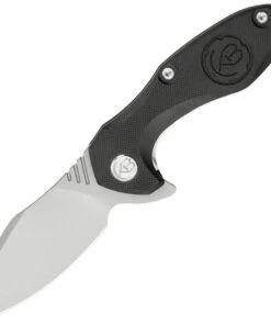 Kubey Knife Kubey Noble KU236D, 3.23" AUS-10 Sand Blast Plain Blade, Black G-10 Handle