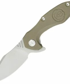 Kubey Knife Kubey Noble KU236E, 3.23" AUS-10 Sand Blast Plain Blade, Tan G-10 Handle