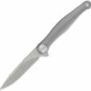 Kubey Knife Kubey Sirena KB283A, 3.15" AUS-10 Sand Blast Plain Blade , Gray 6AL4V Titanium Handle
