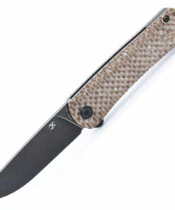 Kansept Knives Kansept Weasel Folding Knife T2020A5, 3.12" 154CM Blackwashed Plain Blade, Brown Micarta Handle