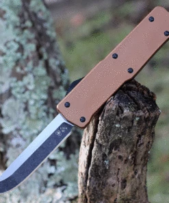 Templar Knife Co. Templar Premium Lightweight Large OTF -Alum. Bronze (3.55" D2 Blk Drop Point) LA-AB-32-1