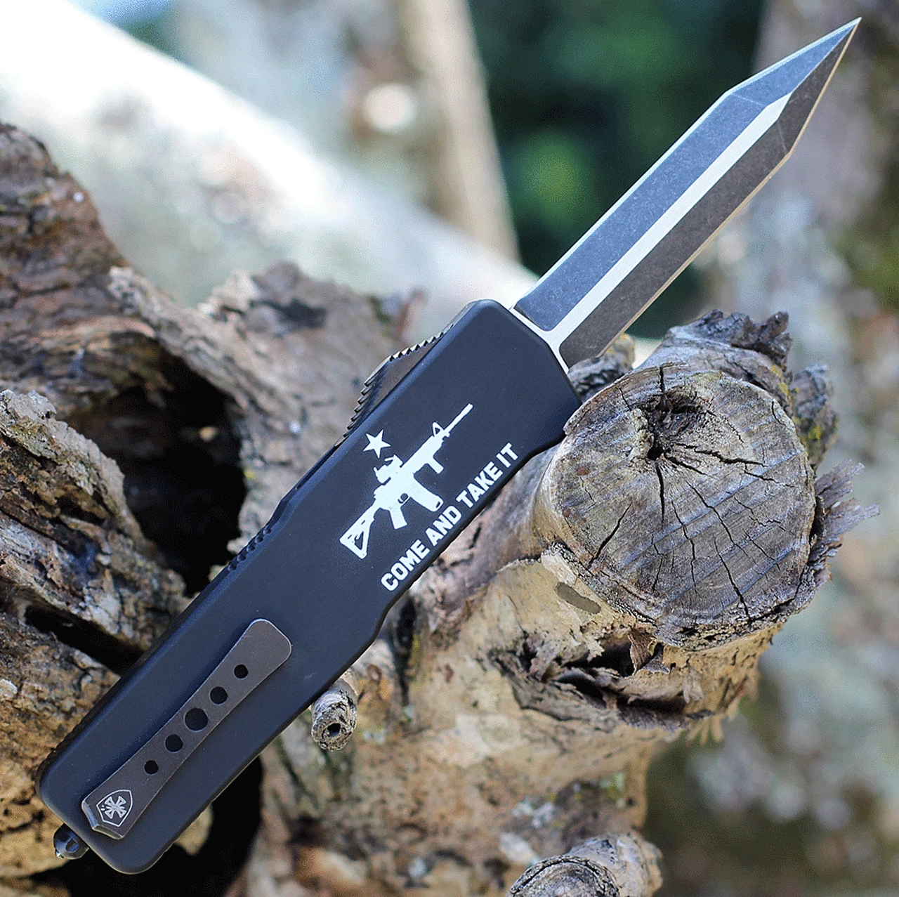 Templar Knife Co. Templar Premium Lightweight Large OTF -Alum. Blk CATI (3.55" D2 Blk Dagger) LA-AR15-12-1 2 Templar Knife Co. Templar Premium Lightweight Large OTF -Alum. Blk CATI (3.55" D2 Blk Dagger) LA-AR15-12-1 - Image 2