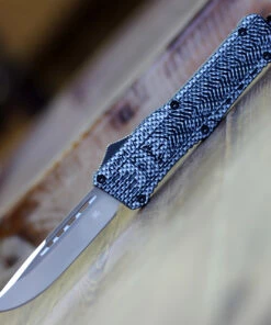 CobraTec Knives LCFCTK-1LDNS Large CTK-1 Carbon Fiber Wrap, 3.75" D2 Steel Drop Point Plain Blade, Aluminum Handle