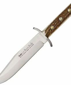 Linder 440 Bowie Knife - Stag (1.75" 440 Satin) Brown Leather Sheath