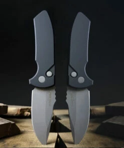 Pro-Tech Short Blade Rockeye (SBR) LEFT Automatic Blk Alum (2.5" S35VN Acid Wash) LG411LH