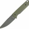 Ferrum Forge Knife Works The Lackey Fixed Blade , 2.88" D2 Stonewashed Plain Blade, OD Green G10 Handle