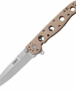 CRKT M16 03BS Bronze Framelock, 3.55" 12C27 Sandvik Bead Blasted Plaim Blade, 2Cr13 Handle
