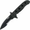 CRKT M21 Linerlock Veff CRM2112SFG, 3.113" 1.4116 Combo Blade, Black G10 Handle
