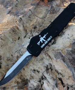 Templar Knife Co. Templar Premium Lightweight Slim OTF -Alum. Blk CATI (3.25" D2 Blk Drop Point) MA-AR15-32-1