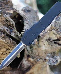 Templar Knife Co. Templar Premium Lightweight Slim OTF -Alum. Blk Rubber (3.25" D2 Blk Dagger) MA-BR-12-1