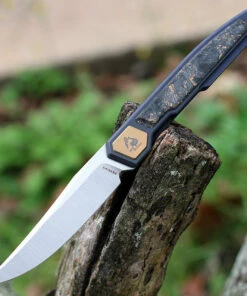 Maxace Knives Maxace Persian Front Flipper - Dark Purple Ti / CF (4" Satin M390) MCPS02