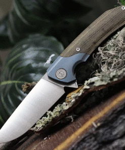 Maxace Knives Maxace Goliath 2.0 - Micarta /Blue SW Bolster (4" Satin) MGL202