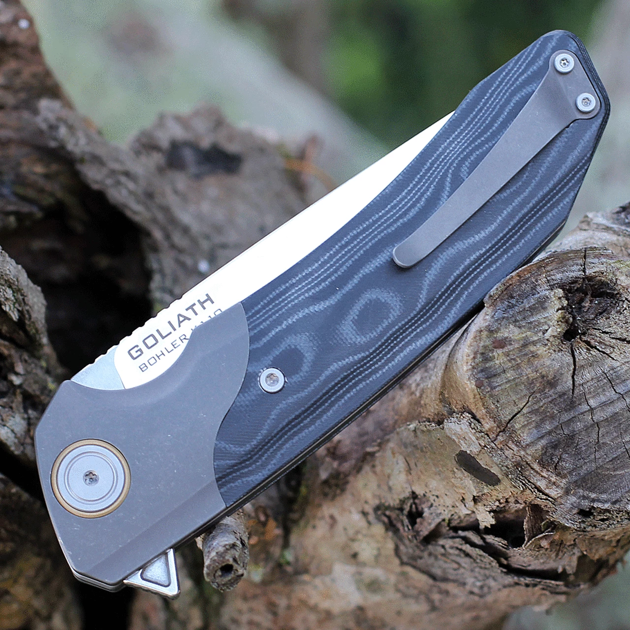 Maxace Knives Maxace Goliath 2.0 - Black G-10 / Gray SW(4.3" K110 Satin) MGL203 4 Maxace Knives Maxace Goliath 2.0 - Black G-10 / Gray SW(4.3" K110 Satin) MGL203 - Image 4