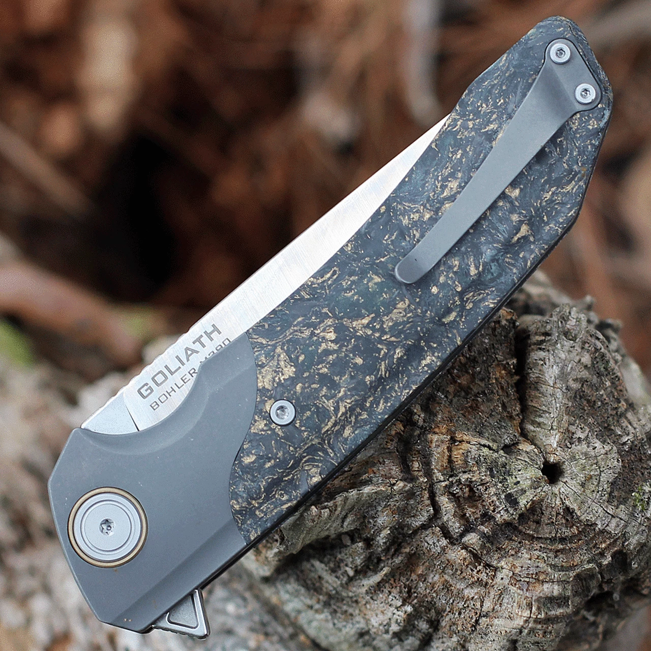 Maxace Knives Maxace Goliath 2.0 - Luminous Marble CF (4.3" M390 Satin) MGL313 4 Maxace Knives Maxace Goliath 2.0 - Luminous Marble CF (4.3" M390 Satin) MGL313 - Image 4