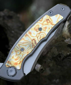 Maxace Knives Maxace Halictus 2.0 - Ti / Mokume (3.9" M390 Satin) MHLT201 -Buck Knives Sales MAXMHLT201.3 66943.1641489213