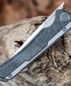 Maxace Knives Maxace Kestrel Front Flipper - Gray CF (3.62” M390 Satin) MKT203 -Buck Knives Sales MAXMKT203.4 19967.1634225252