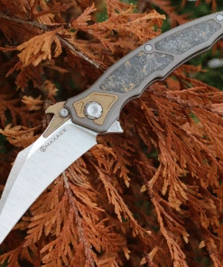 Maxace Knives Maxace Red Queen III - Brown Ti / Marble CF (3.8" M390) RQ3