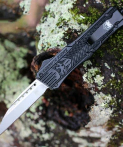 CobraTec Knives MBCTK-1MWNS Medium CTK-1 Black, 3.0" D2 Steel Wharncliffe Blade, Aluminum Handle