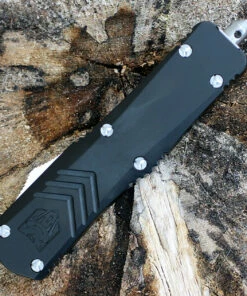 CobraTec Black FS-X OTF Knife CTKMBLKFS-XMDS, 3" D2 Steel Drop Point Serrated Blade, Black Aluminum Handle -Buck Knives Sales MBLKFS XMDS.2 25752.1583253083