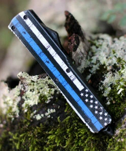 Templar Knife Co. Templar Knife Slim OTF Back The Blue M-BTB-13-1, 3.5" 440C Black/Satin Dagger Blade, Aluminum Zinc Handle 6 Templar Knife Co. Templar Knife Slim OTF Back The Blue M-BTB-13-1, 3.5" 440C Black/Satin Dagger Blade, Aluminum Zinc Handle -Buck Knives Sales MBTB331.2 27796.1604069211