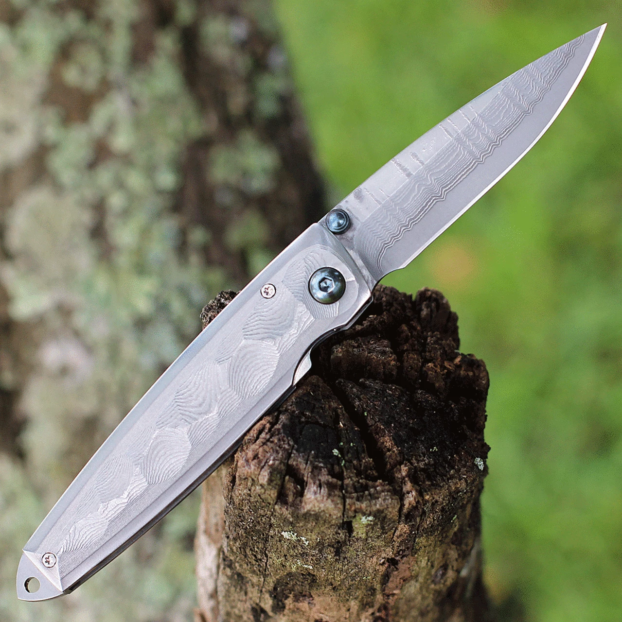 Mcusta Tsuchi Classic Damascus Folder, Decorative Woven Nishijin Pouch 2 Mcusta Tsuchi Classic Damascus Folder, Decorative Woven Nishijin Pouch - Image 2