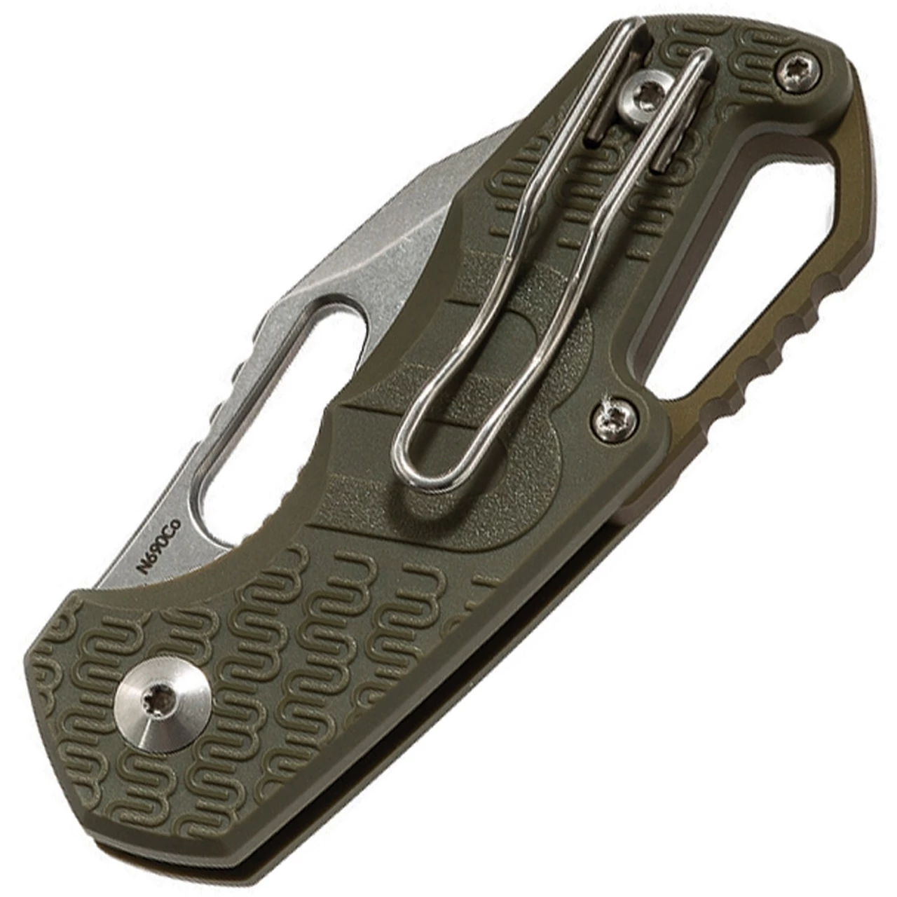 MKM - Maniago Knife Makers Isonzo Stonewashed Clip Point Blade, Green FRN Handle, Green Aluminium Spacer 2 MKM - Maniago Knife Makers Isonzo Stonewashed Clip Point Blade, Green FRN Handle, Green Aluminium Spacer - Image 2