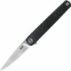 MKM - Maniago Knife Makers, Zieba Flame Flipper, FL01-FCT, 2.9" Satin Drop Point Blade, Carbon Fiber Handle