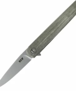MKM - Maniago Knife Makers, Zieba Flame Flipper, FL01-GCT, 2.9" Sandblasted Drop Point Blade, Green Micarta Handle