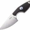 MKM - Maniago Knife Makers Mikro 1 Fixed Blade R01-GBK, 2" Bohler M390 Stonewashed Plain Blade, Black G-10 Handle