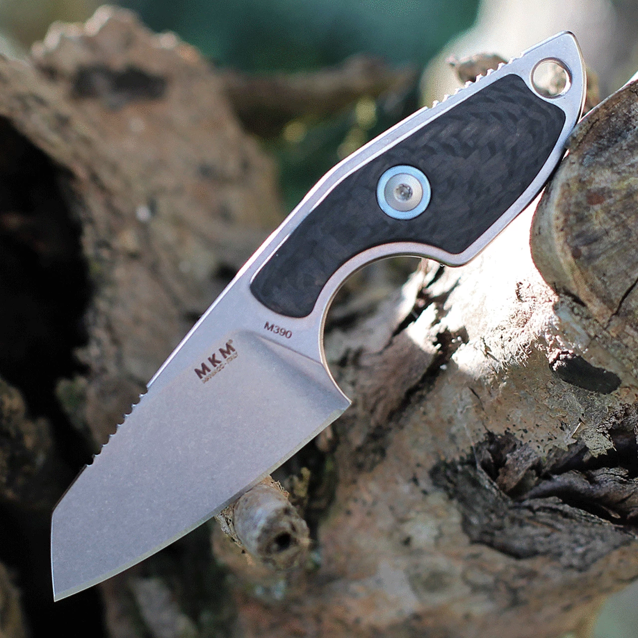 MKM - Maniago Knife Makers Mikro 2 Fixed Blade R02-CF, 2" Bohler M390 Stonewashed Plain Blade, Black Carbon Fiber Handle 3 MKM - Maniago Knife Makers Mikro 2 Fixed Blade R02-CF, 2" Bohler M390 Stonewashed Plain Blade, Black Carbon Fiber Handle - Image 3