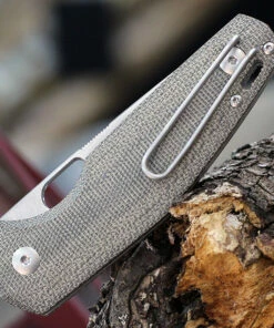 GiantMouse ACE Nimbus V2, 3.0" ELMAX Steel Satin Plain Blade, Green Canvas Micarta Handle -Buck Knives Sales NIMBUS V2 GRN MICARTA.2 51188.1615920767