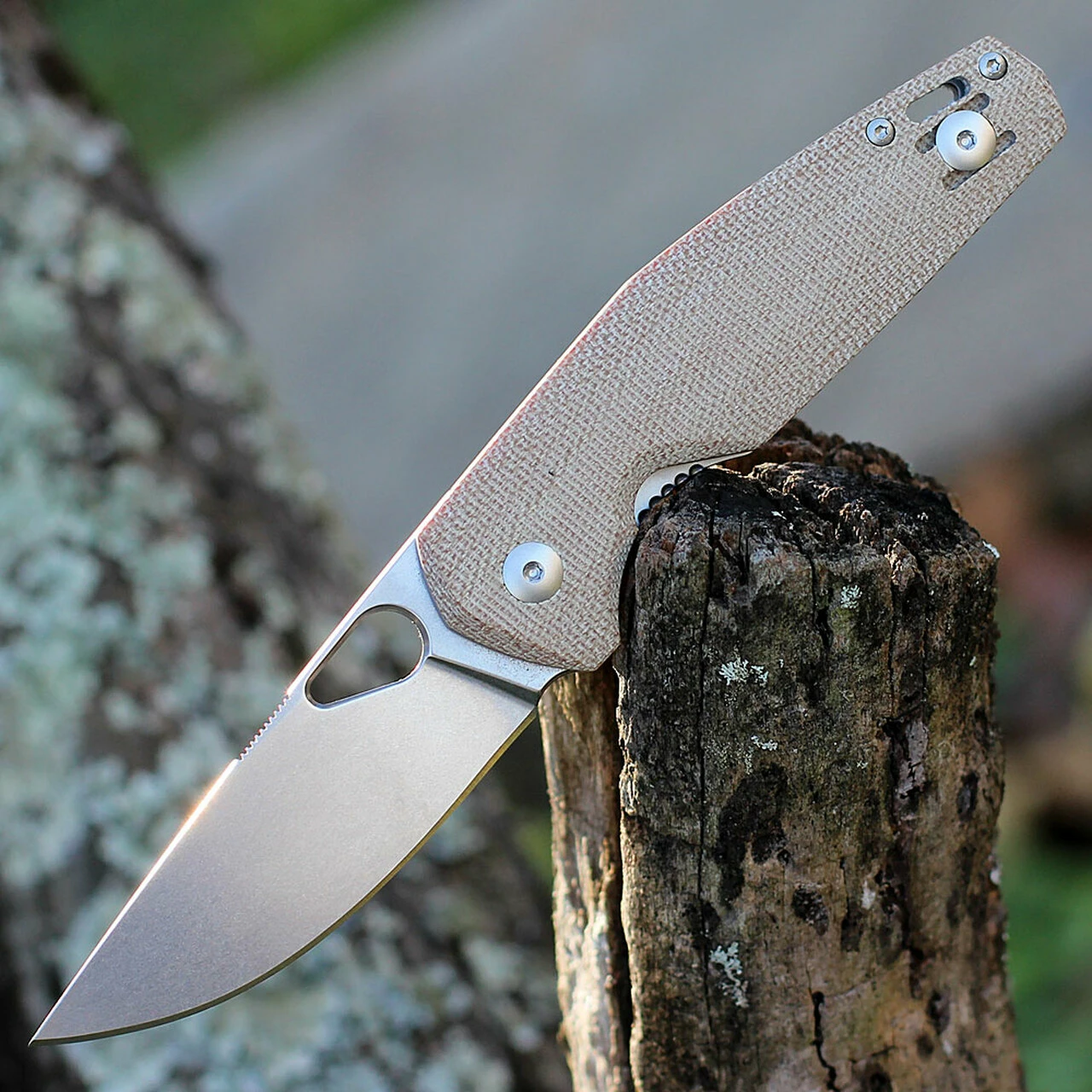 GiantMouse ACE Nimbus V2 - Natural Micarta (3" Elmax SW) 1 GiantMouse ACE Nimbus V2 - Natural Micarta (3" Elmax SW)