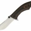 Outdoor Edge CQ-30 Small Conquer Framelock Knife, 3" Drop Point Plain Blade, Brown Handle