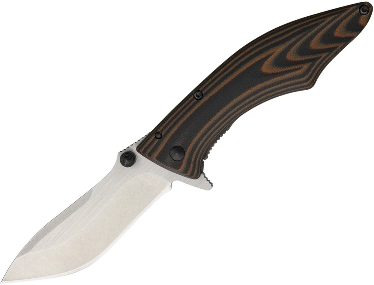 Outdoor Edge CQ-30 Small Conquer Framelock Knife, 3" Drop Point Plain Blade, Brown Handle 1 Outdoor Edge CQ-30 Small Conquer Framelock Knife, 3" Drop Point Plain Blade, Brown Handle