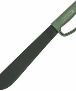 Ontario Knife Co. Camp Plus Machete 8510ODTC, 12.5" 1075 High Carbon Black Machete, OD Green Molded Plastic "D-Guard" Handle