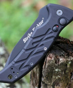 Ontario Strike Fighter SF-3 Automatic - Blk Alum. (3.8" 154CM Blk Serr. Tanto) 8742 -Buck Knives Sales ON8742.3 85836.1638889059