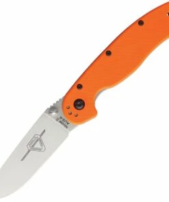 Ontario Rat Model II, 3 in. Satin Blade, Orange Nylon Handles