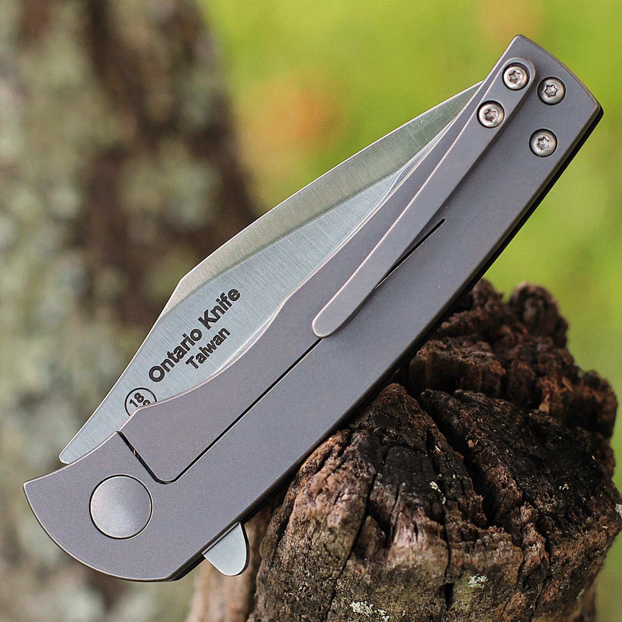 Ontario Carter Trinity ON8877, 3" AUS-8 Satin Blade, Black G-10 & Titanium Handles 4 Ontario Carter Trinity ON8877, 3" AUS-8 Satin Blade, Black G-10 & Titanium Handles - Image 4