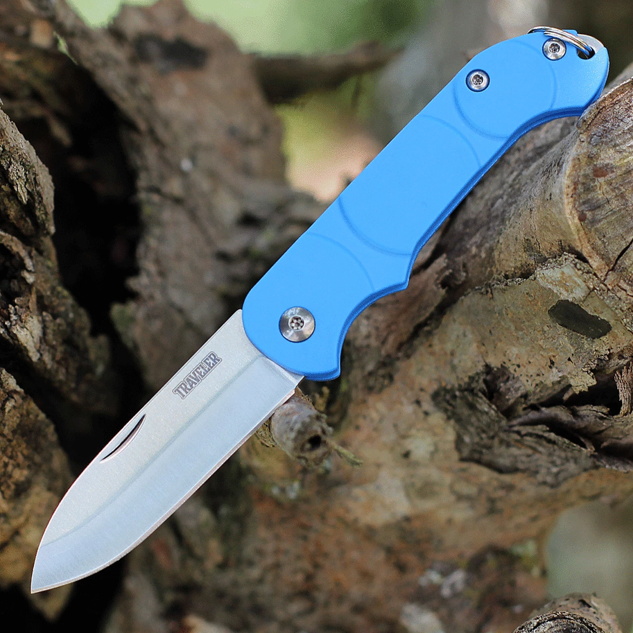 Ontario Knife Co. Traveler 8901BLU, 2.25" Stainless Steel Satin Plain Blade, Blue Plastic Handle 1 Ontario Knife Co. Traveler 8901BLU, 2.25" Stainless Steel Satin Plain Blade, Blue Plastic Handle