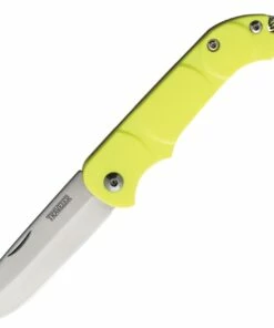 Ontario Knife Co. Traveler 8901YLW, 2.25" Stainless Steel Satin Plain Blade. Yellow Plastic Handle