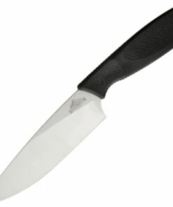 Ontario Knife Co. Hunt Plus Camp Knife 9717, 6.25" Stainless Steel Satin Plain Blade, Black Synthetic Rubber Handle