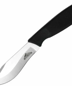 Ontario Knife Co. Hunt Plus Recurve 9720, 4.87" 420 Stainless Steel Satin Plain Blade, Black Synthetic Rubber Handle