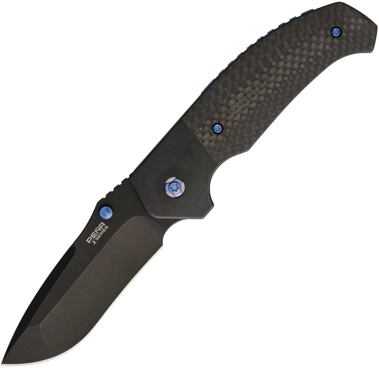 Pena Knives Mini Diesel Flipper PE15, 3.2" M390 Black Plain Blade, Black Carbon Fiber Handle 1 Pena Knives Mini Diesel Flipper PE15, 3.2" M390 Black Plain Blade, Black Carbon Fiber Handle