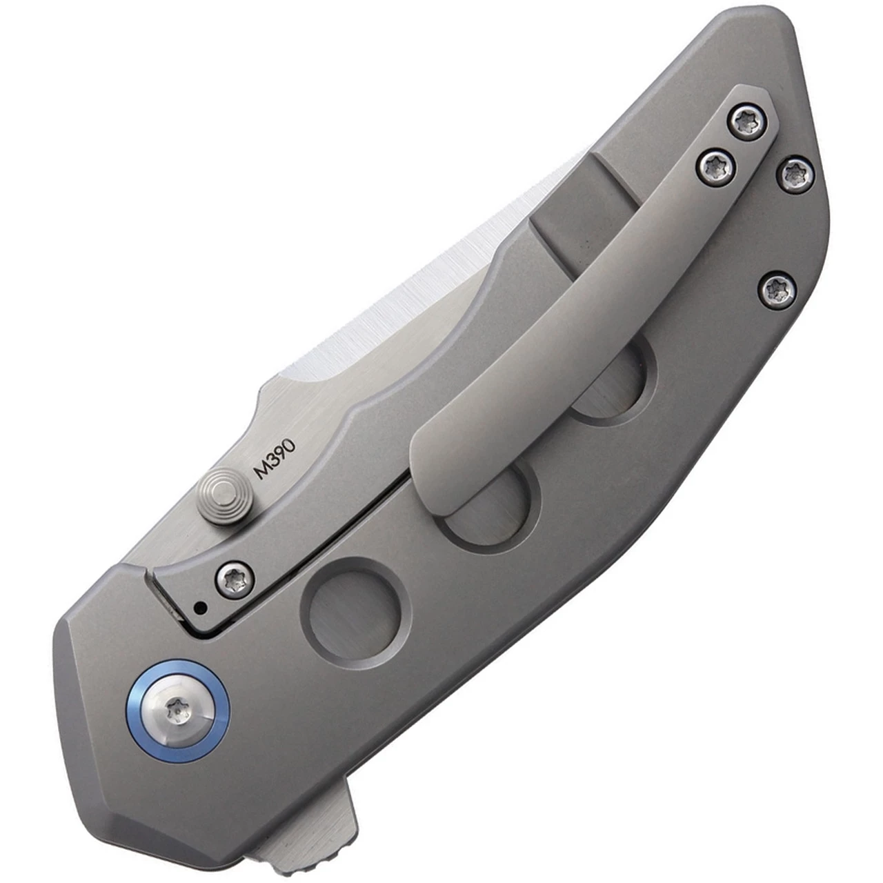 Pena Knives X-Series Rhino Flipper PE17, 3" M390 Satin Plain Blade, Gray Titanium Handle 2 Pena Knives X-Series Rhino Flipper PE17, 3" M390 Satin Plain Blade, Gray Titanium Handle - Image 2