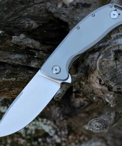 PMP Knives Big Boy Flipper - Gray Ti (3.65" 14C28N Satin) PMP022