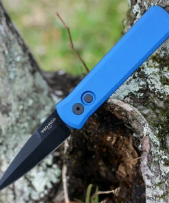 Pro-Tech Godson Automatic - Blue Alum (3.1" 154CM DLC Blk) 721-BLUE