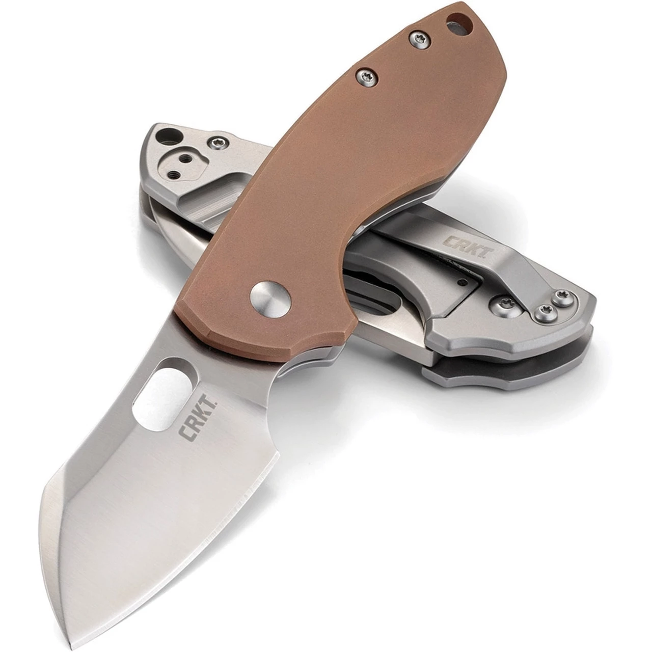 CRKT Pillar Framelock Copper CR5311CU, 2.382" 8Cr13MoV Plain Blade, Handle has a Copper Front w/ 2Cr13 SS on the Back 3 CRKT Pillar Framelock Copper CR5311CU, 2.382" 8Cr13MoV Plain Blade, Handle has a Copper Front w/ 2Cr13 SS on the Back - Image 3