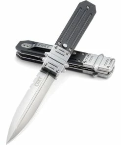 CRKT Psych Glide Lock CR7421, 3.967" 8Cr14MoV Plain Blade, Bolster - 2CR13 SS; Onlay - Black G10 Handle -Buck Knives Sales Psych Glide Lock 3 36921.1579290969